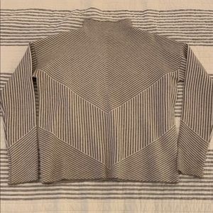 White and grey crew/mock neck sweater